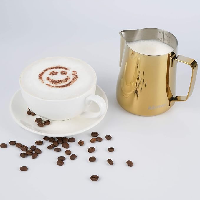 Milk Frothing Pitcher, 600ml Steaming Pitchers Stainless Steel Milk Coffee - Image 4