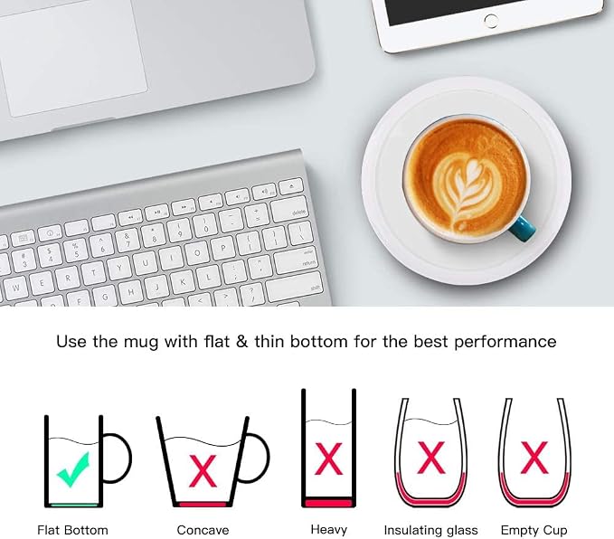 BESTINNKITS White Smart Coffee Auto On/Off Gravity-Induction Mug Office Desk Use - Image 4