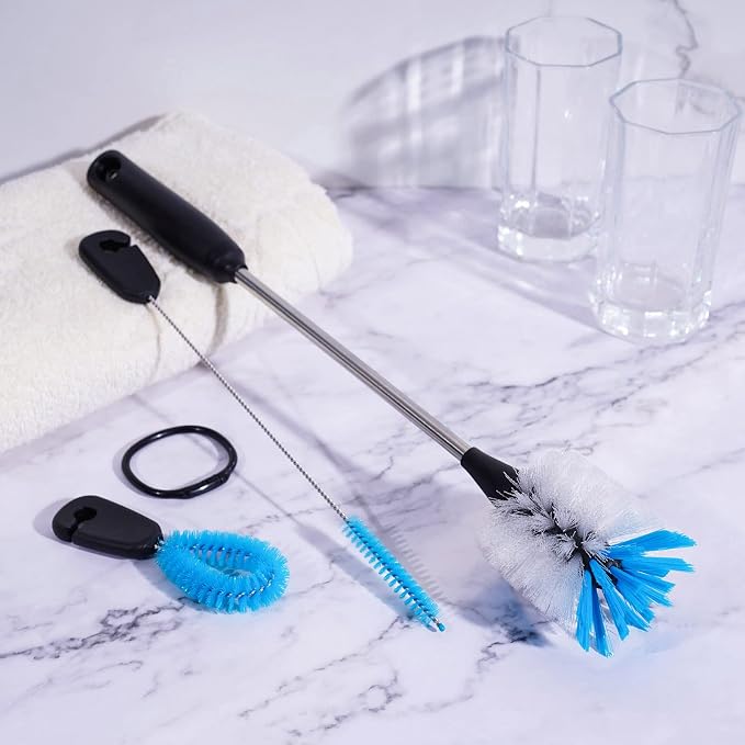 MOSOLAN 3-in-1 Stainless Steel Bottle Brush and Straw Cleaning Set, Long Handle - Image 5