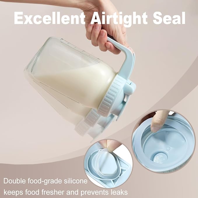 2 Pack 32oz Glass Pitcher with Lid & V-shaped Pour Spout - Image 5