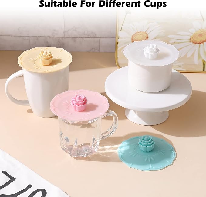 rose Silicone Cup Covers ， Multicolored Silicone Lids - Image 7