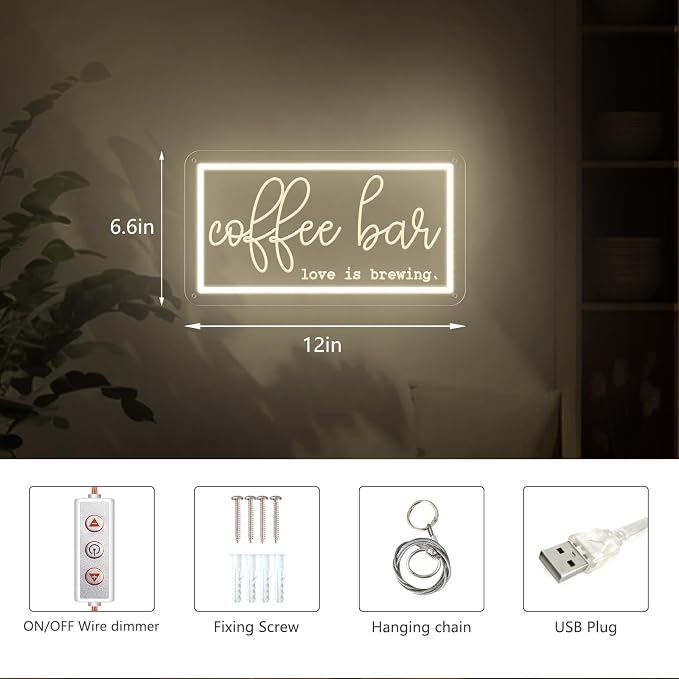 Coffee Neon Sign LED, USB Powered - Image 7