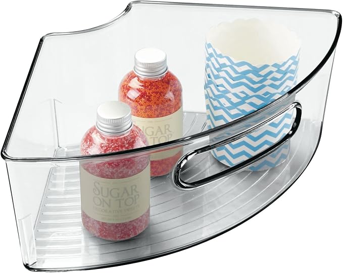 mDesign Plastic Lazy Susan Cabinet Storage Bin - Image 5