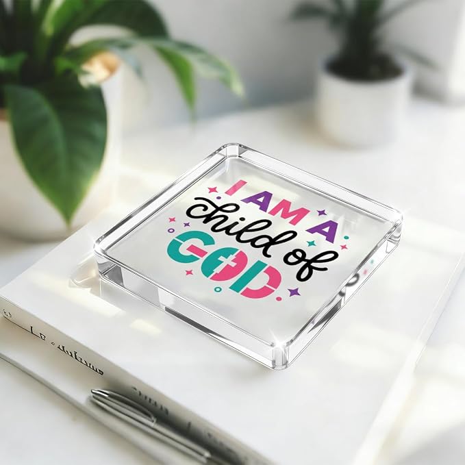 Christian Gifts for Women Desk Decor, Boho Inspirational Religious Acrylic Sign - Image 3
