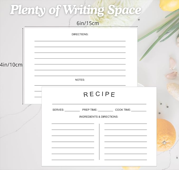 75 Recipe Cards 4x6inch Double Sided Thick Card Stock Fit - Image 2