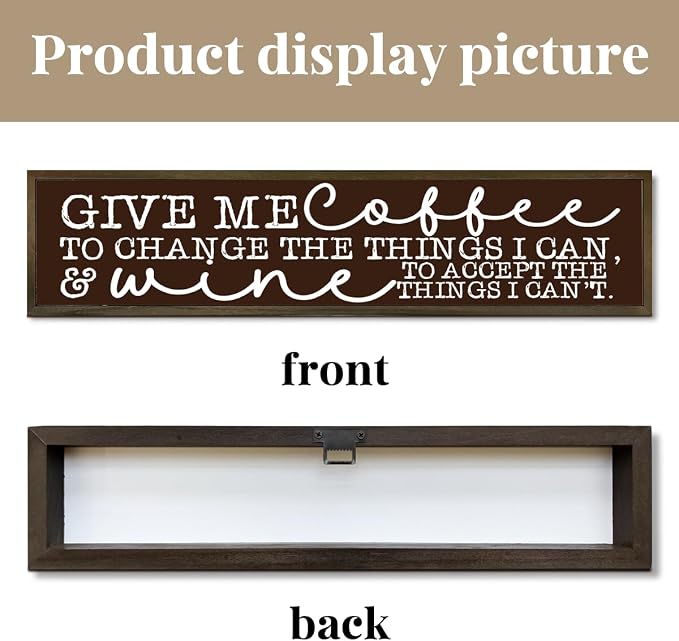 Funny Wooden Coffee Decor, Coffee and Wine Bar Sign, Farmhouse Beverage Decor - Image 3