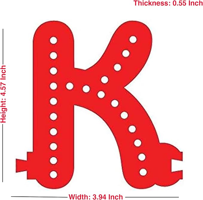 M&T Displays LED Marquee Letter Lights Modular Red Light Up Alphabet Initial K - Image 5