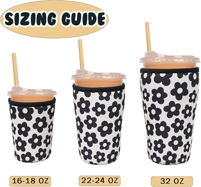 Reusable Insulated Neoprene Iced Coffee Cup Sleeve, Durable Drink Sleeve - Image 5