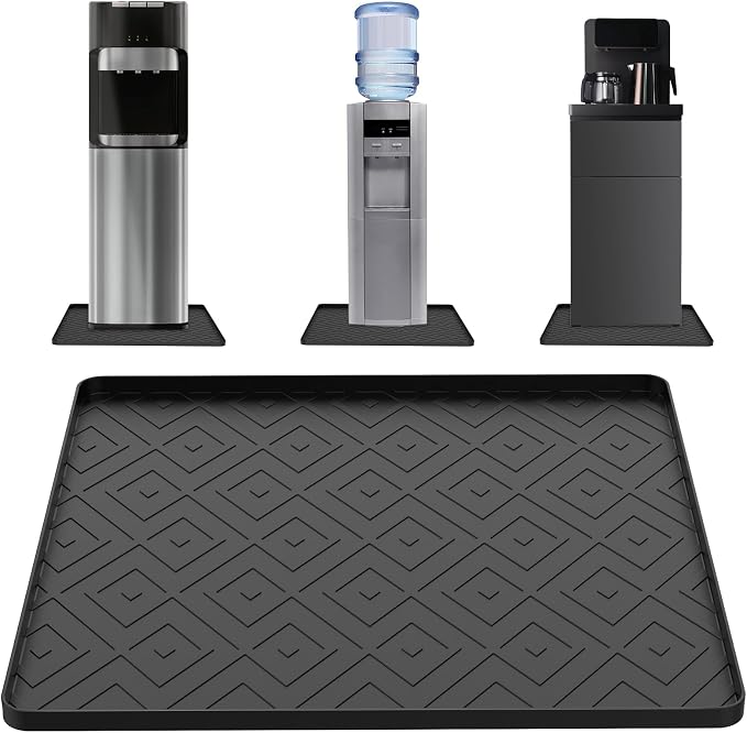 Water Cooler Mat, 19.7" x 19.7" Silicone Water Dispenser Mat, Non Slip Water by Unknown