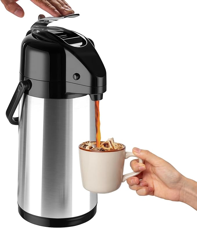 Upgraded Airpot Coffee Carafe - 84oz/2.5L Coffee Carafe by Ratrabas