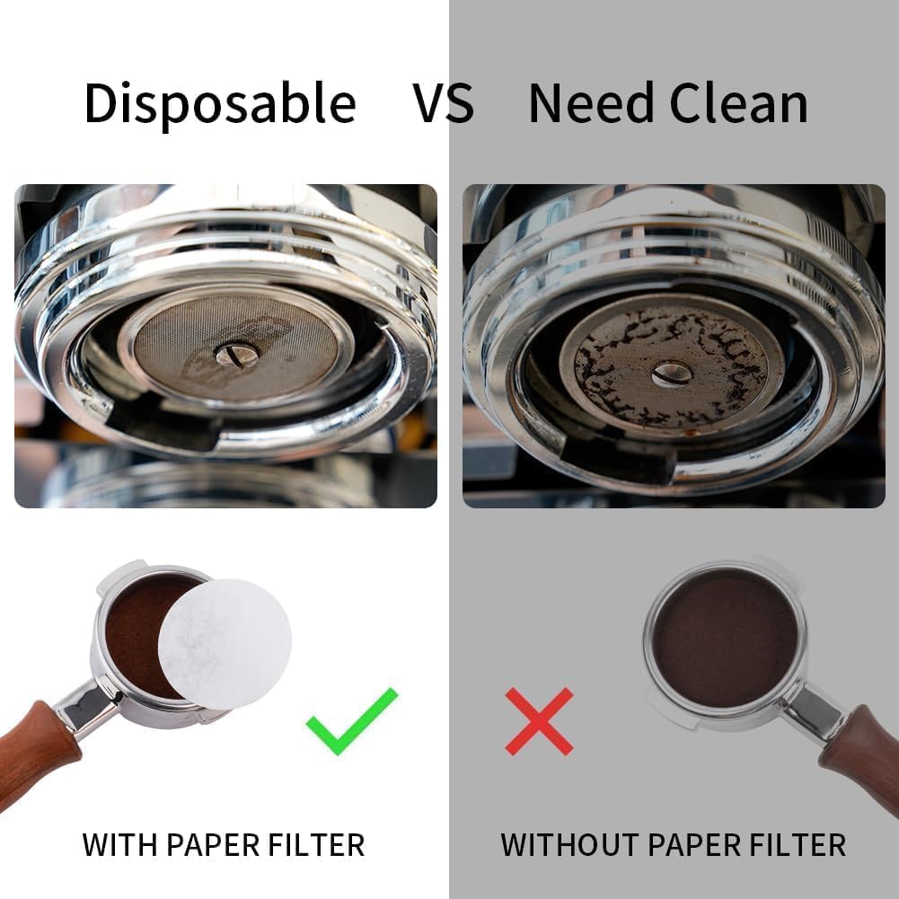 watchget 58mm Espresso Paper Filters - 500 Pcs Disposable Coffee Filter Papers for Espresso Machines, Puck Screen, Compatible with 58mm Portafilter Baskets