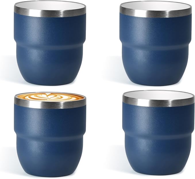 CHLJAR 4 oz Espresso Cup, Ceramic-Lined 18/8 Stainless Steel Coffee Cup by Unknown