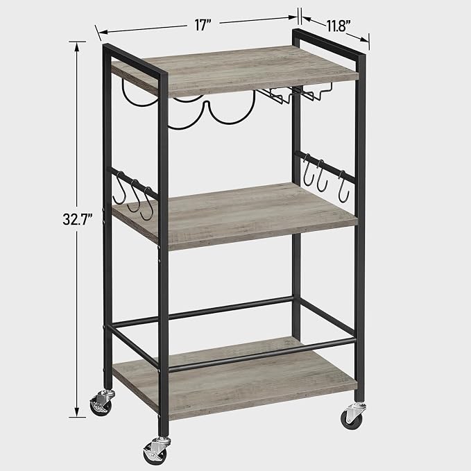 TUTOTAK Bar Cart, Home Bar Serving Cart, Small Wine Cart - Image 6