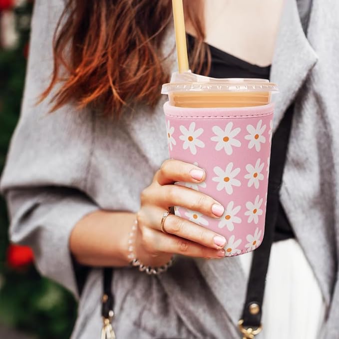 Reusable Insulated Neoprene Iced Coffee Cup Sleeve, Durable Drink Sleeve - Image 3