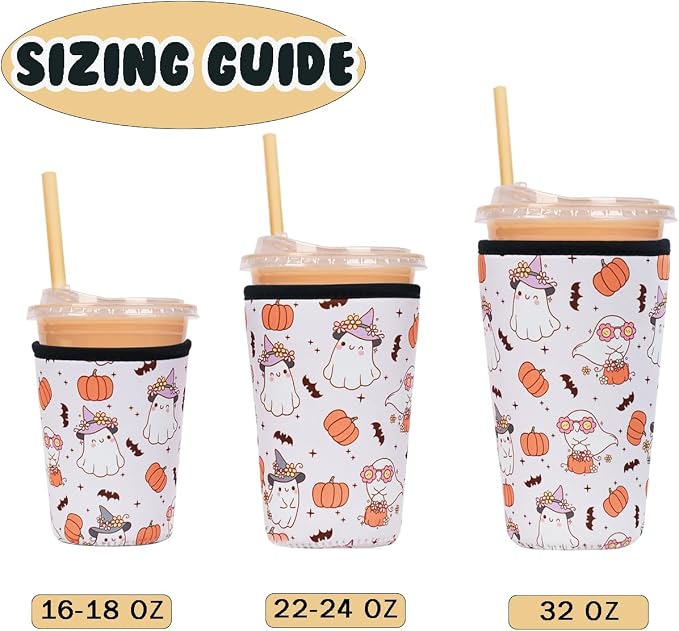 Reusable Insulated Neoprene Iced Coffee Cup Sleeve, Durable Drink Sleeve - Image 5