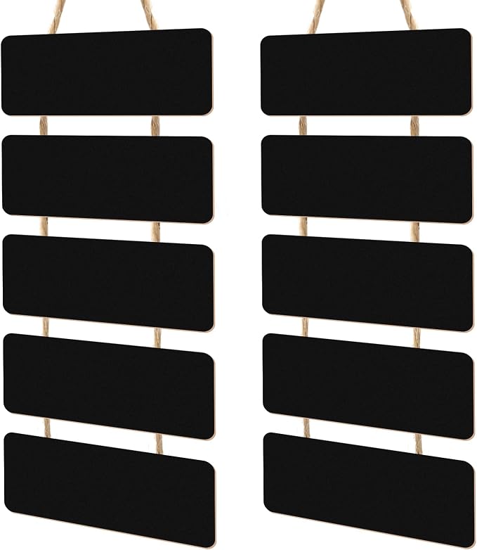 Double Sided Hanging Chalkboard Signs Wooden Erasable Message Board Rustic by Fuutreo