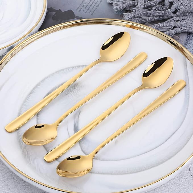 Buyer Star Long Handle Iced Tea Spoons Set of 6, 8 inch 18/10 Heavy Duty Coffee - Image 4