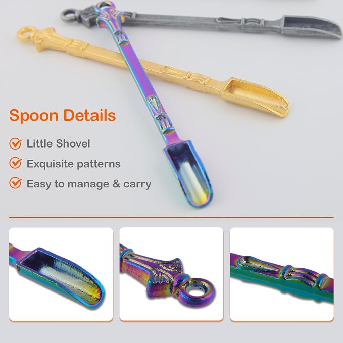 6-Pack Mini Spoons Metal Tiny Shovels 3-Inch Small Medicine Spoon - Image 6