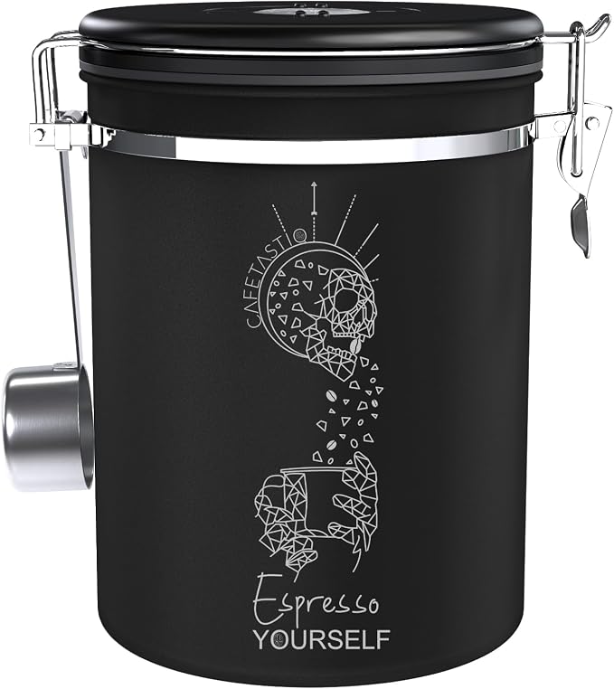 Coffee Canister – Airtight Stainless Steel Storage Container by CafetastiQ