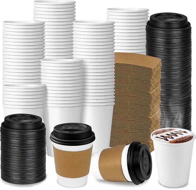 Ginkgo 100-Pack 8 oz Thickened Disposable Coffee Cups by HOME