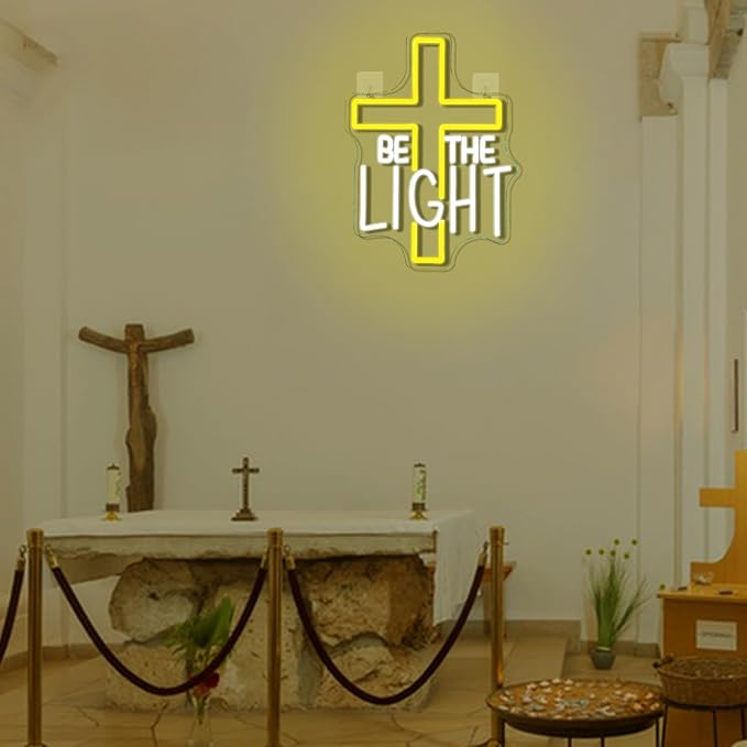 Be The Light Neon Sign for Wall Decor Dimmable Christian Letters Led Neon - Image 7