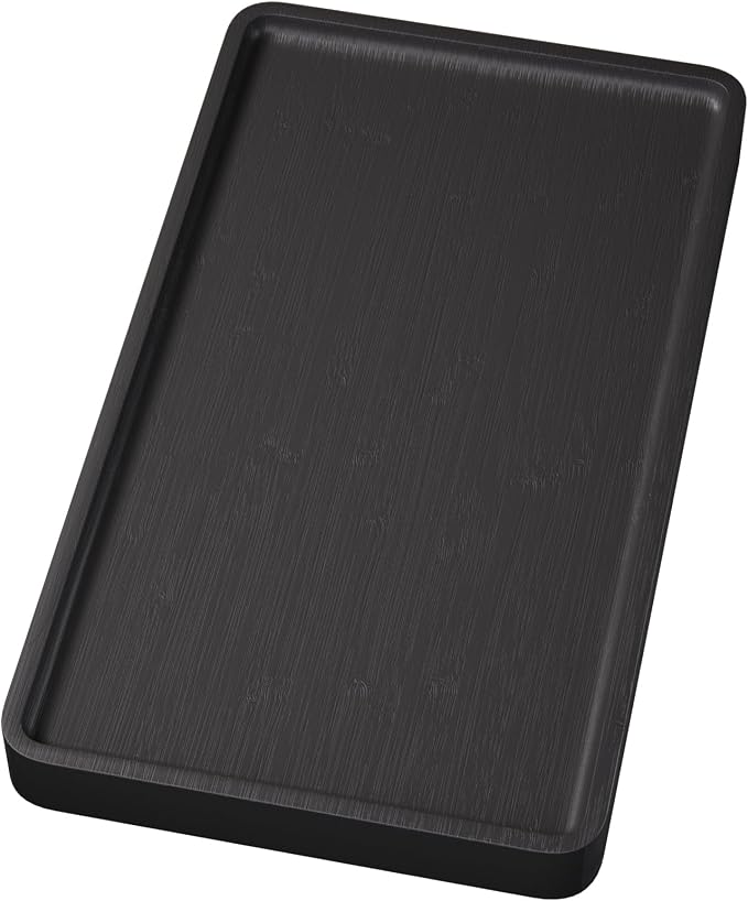 VERTORGAN Bamboo Serving Tray, 13.8x7.9 Inch Decorative Trays Platter by VERTORGAN