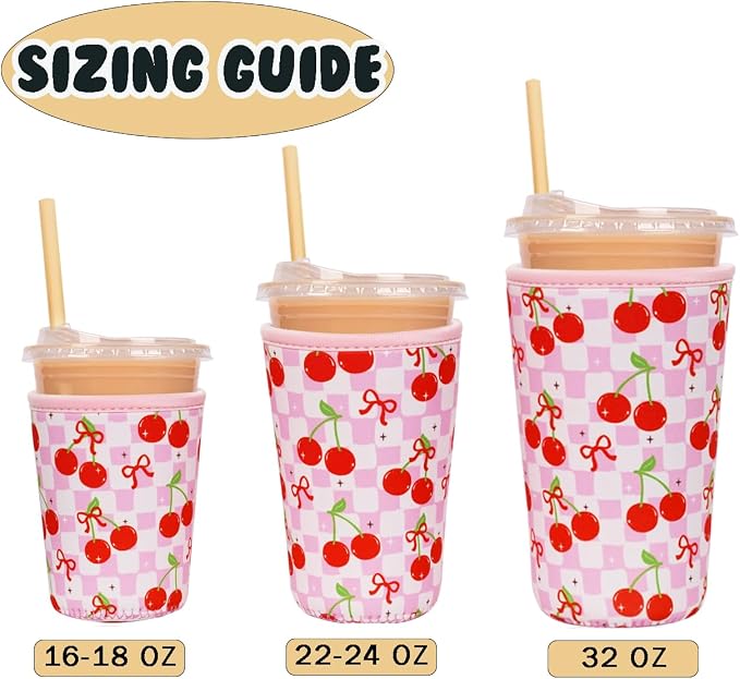 Reusable Insulated Neoprene Iced Coffee Cup Sleeve, Durable Drink Sleeve - Image 5