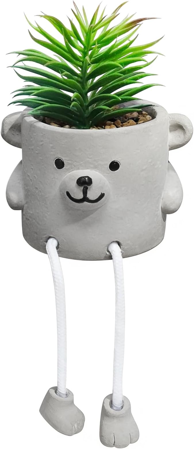 Artificial Succulents in Cement Pots by LUZOGA