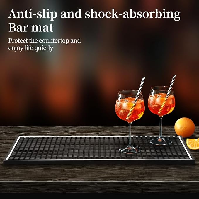 Bar Mats 18"x12" 2 Pack Black, Countertop Coffee Mat - Image 5