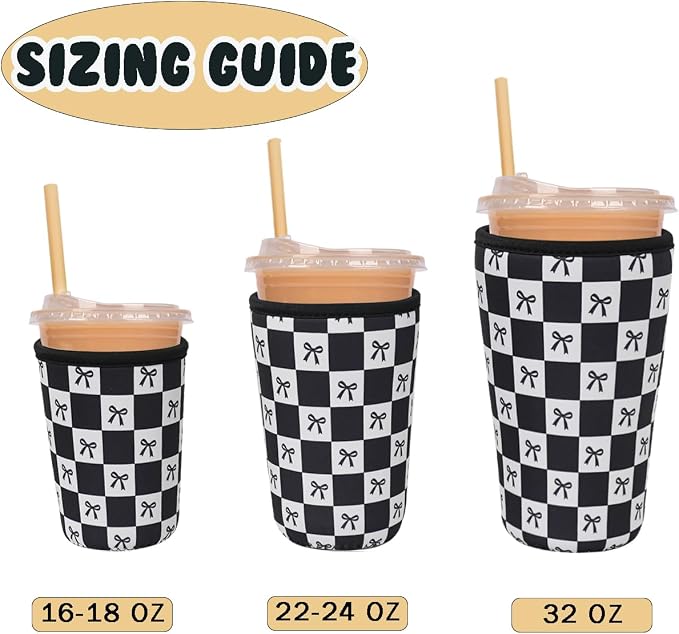 Reusable Insulated Neoprene Iced Coffee Cup Sleeve, Durable Drink Sleeve - Image 5