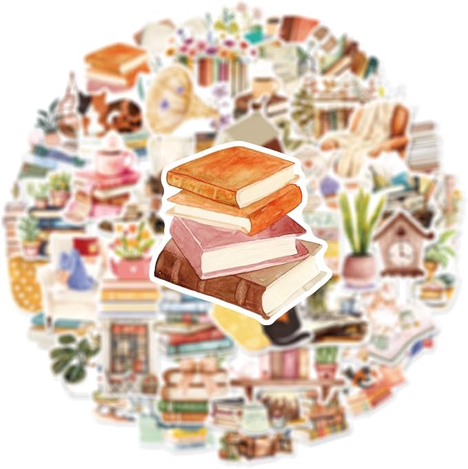 50pcs Realistic Bookish Stickers - Image 2
