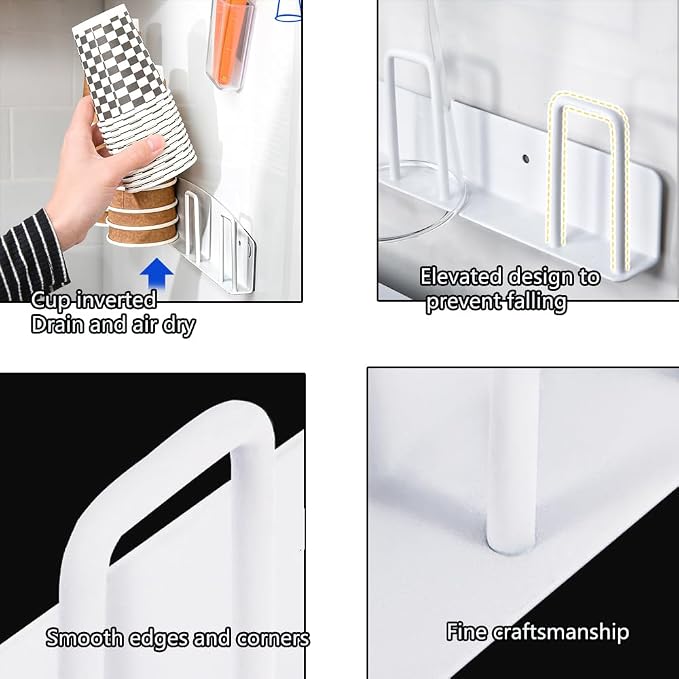BAIEUEJO 2pcs Cup Holder Wall-Mounted Mug Hook Coffee Cups Holder no Drilling - Image 7