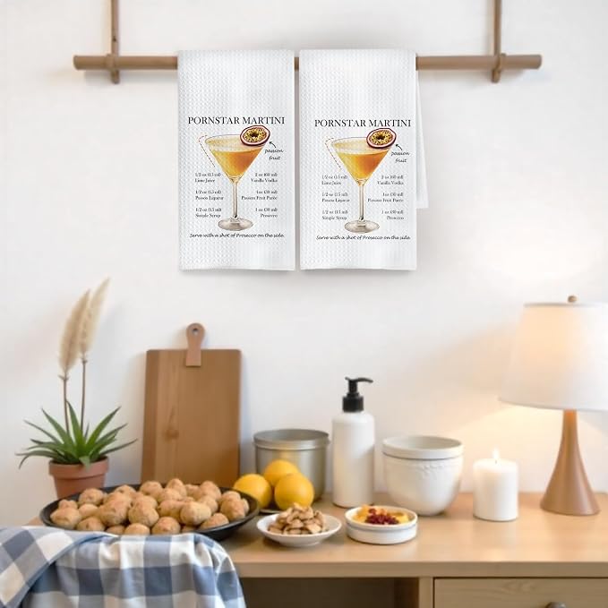 Pornstar Martini Kitchen Towels Decorative, Martini Gifts Dish Hand Tea Towels - Image 7