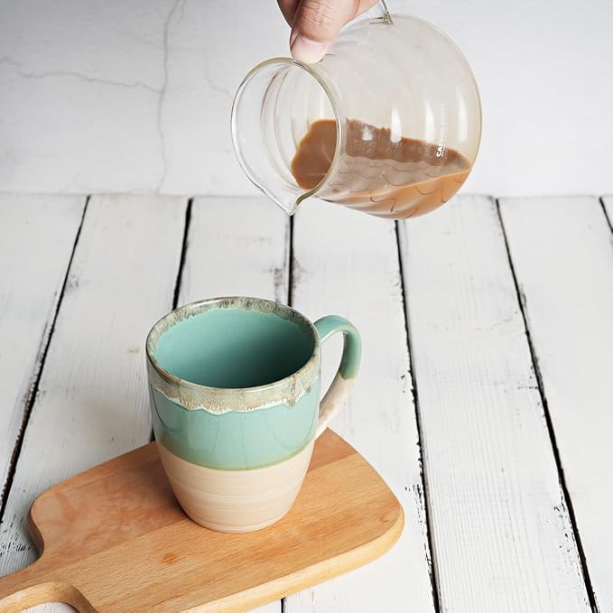 Bosmarlin Ceramic Coffee Mug Set of 4, 17 Oz, 5 Colors to Choose, Tea Cups - Image 5