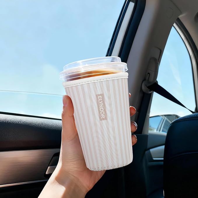 Reusable Insulated Sleeve for Iced Coffee Cup, Beverage Holder for Iced Coffee - Image 3