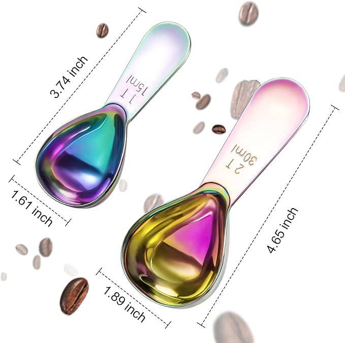 Safring Stainless steel coffee scoop 2-piece set durable Tablespoon, ergonomic - Image 2