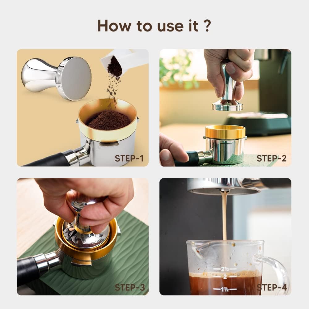 Espresso Coffee Tamper 51mm Stainless Steel Barista Espresso Base Coffee Bean Press