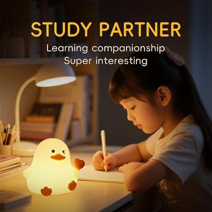 Duck Night Light for Adults Kids, Cute Silicone Animal Dimmable Nursery - Image 6