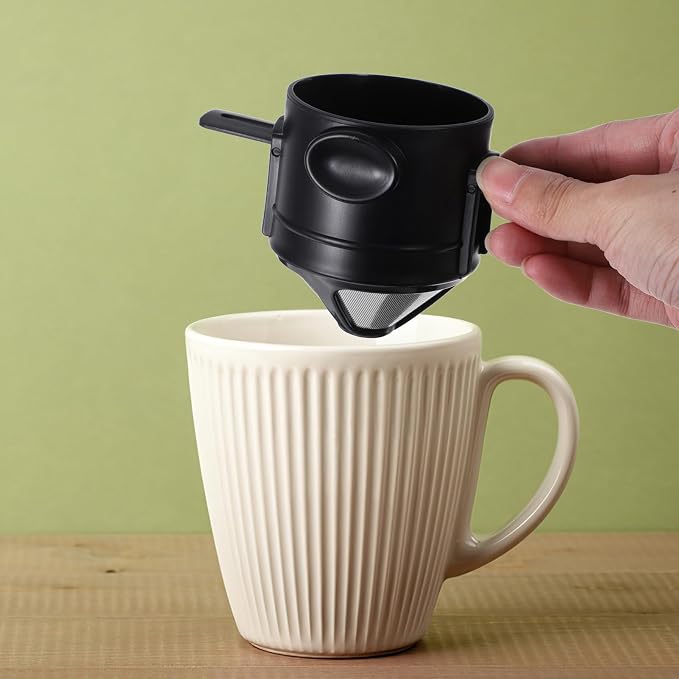 Stainless Steel Double Layer Collapsible Coffee Filter Funnel Portable Drip - Image 4