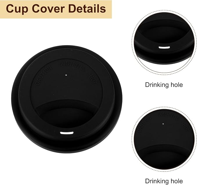 uxcell Silicone Cup Lids, Drinking Lid Reusable Sealed Mug Lid - Image 4