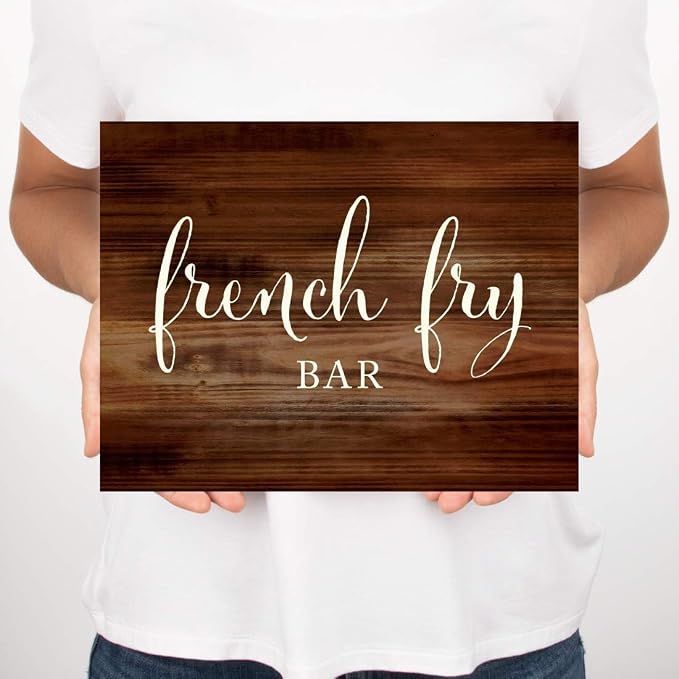 Andaz Press Wedding Party Signs, Rustic Wood Print, 8.5x11-inch, French Fry - Image 5