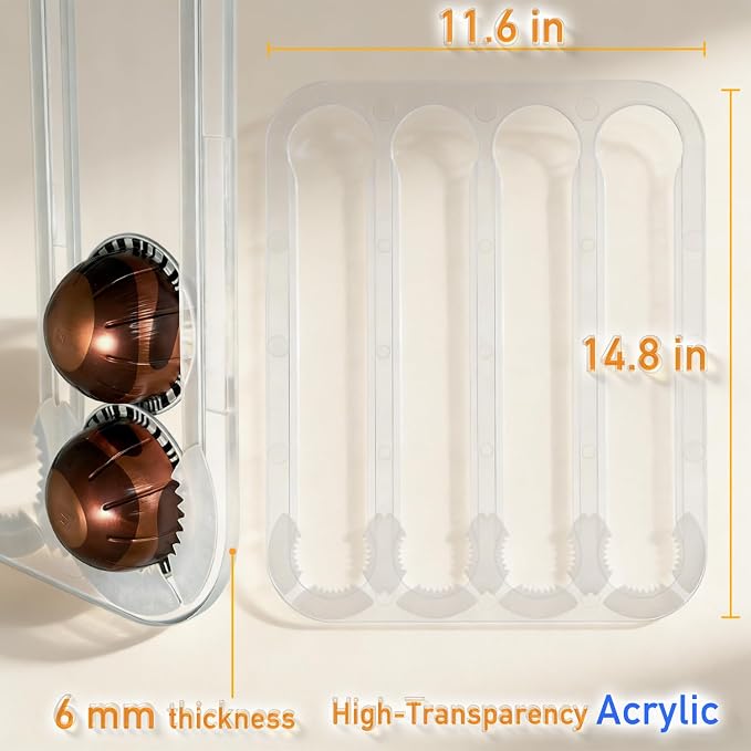 Nespresso Vertuo Pods Holder Wall Mounted, Side Mount Coffee Pod Organizer - Image 4