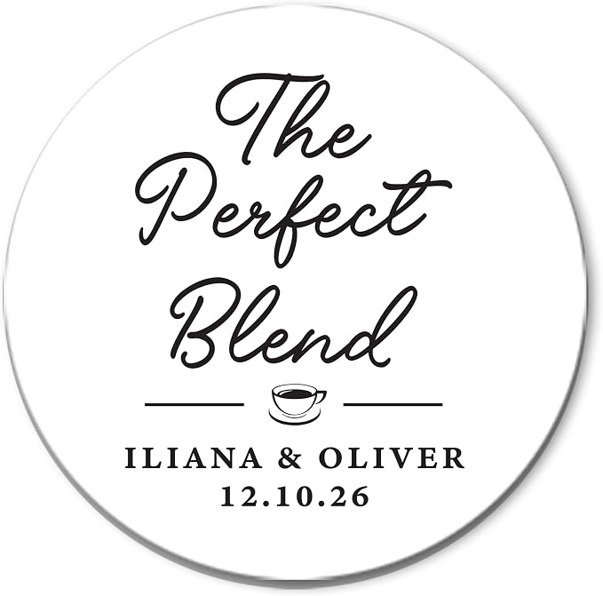 The perfect blend stickers, Tea or Coffee favors, Wedding favor labels by PortofReverie
