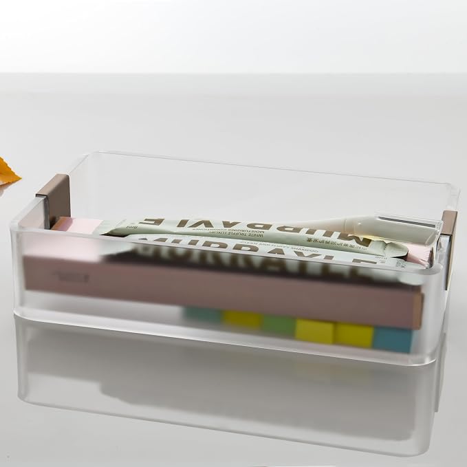 Metal-Glided Acrylic Catchall Tray – Stylish Desktop & Entryway Organizer - Image 4