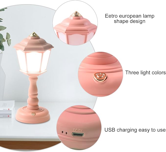 Mini Desk lamp Vintage, LED Desk Lamp Dimmable Table Lamp Reading Lamp - Image 4