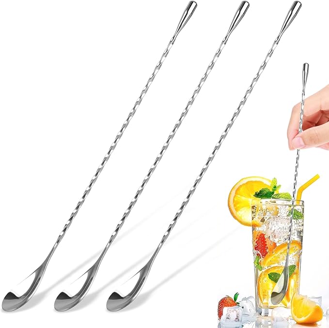 3 PCS 12 Inch Bar Spoon, Stirring Spoons, Cocktail Spoon, Drink Stirrer by Okxir