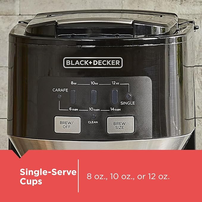 Black+Decker Dual Brew 14-Cup Carafe Single Serve Coffee Maker - Image 3