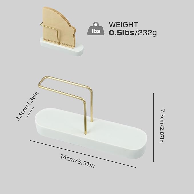 Coffee Filter Holder Storage, Marble & Brass Rack Coffee Filter Container - Image 5