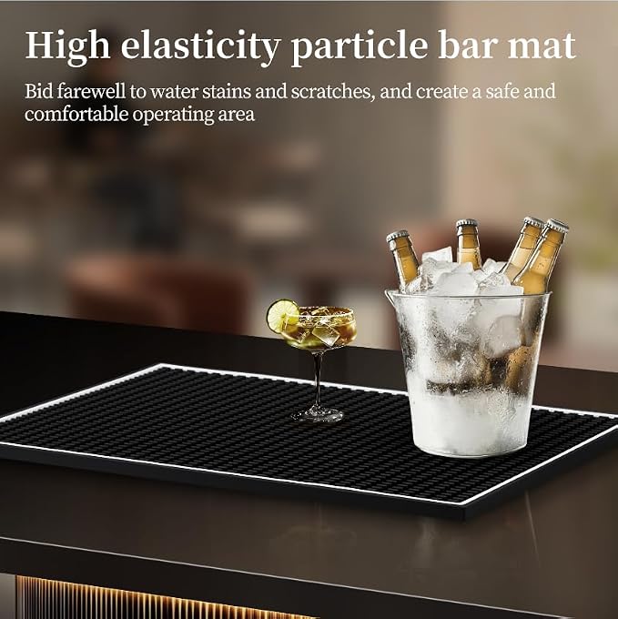 Bar Mats 18"x12" 2 Pack Black, Countertop Coffee Mat - Image 6