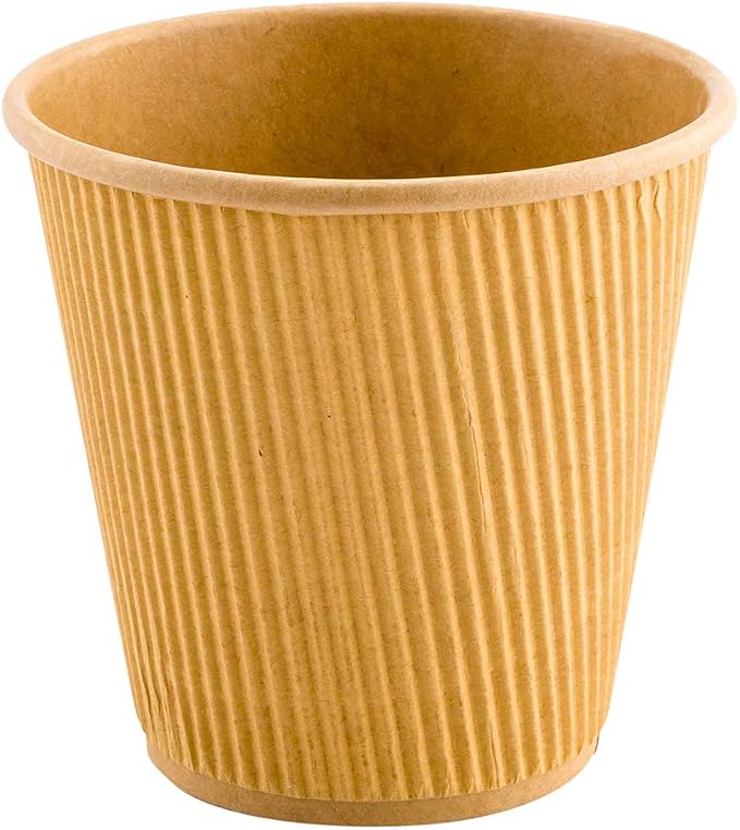 Restaurantware 8 Ounce Paper Coffee Cups, 25 Ripple Disposable Paper Cups - Image 7